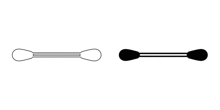 Cotton Swab Icon , Medical Ear Bud and Cosmetic Q-tip Vector, Hygiene and Personal Care Symbol