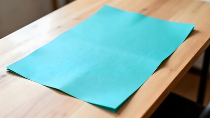 BluePaperOnWoodenTable