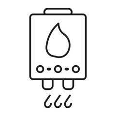 Tankless Water Heater Vector Line icon Design