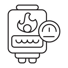 Water Boiler Vector Line icon Design