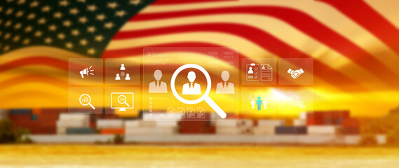 Job search concept. HR or Hiring Human Resources, unemployment finding job search for resume...