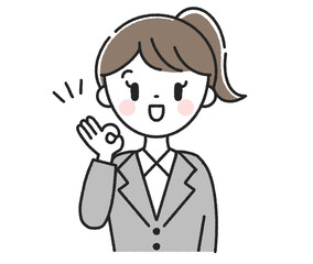 OKサインをする女性社員