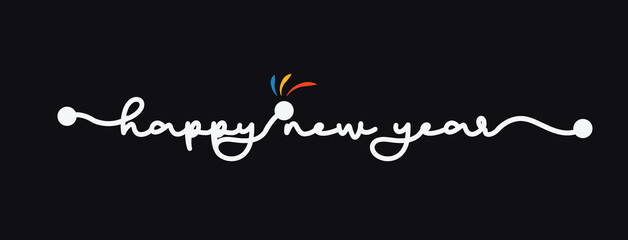 Happy New Year 2026 Colorful number with fireworks for poster or greeting card design background