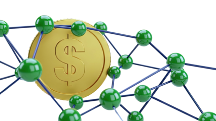 Golden Dollar Coin Connected to Green Network