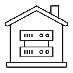 Data House Vector Line icon Design