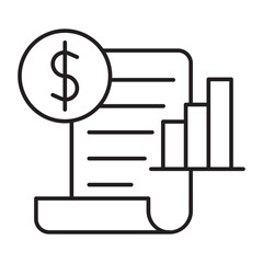 Financial Information Vector Line icon Design