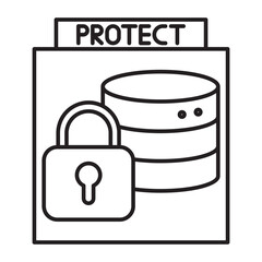 Data Protection Vector Line icon Design