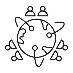 Globalization Vector Line icon Design