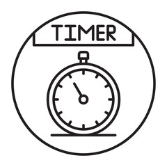 Timer Vector Line icon Design