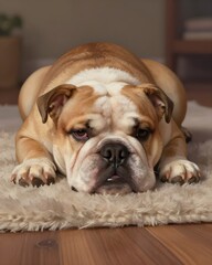 english bulldog puppy lying down
