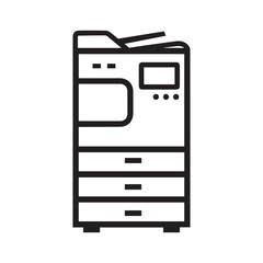Office multifunction copier machine outline icon. Clipart image isolated on white background
