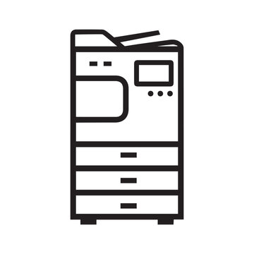 Office multifunction copier machine outline icon. Clipart image isolated on white background
