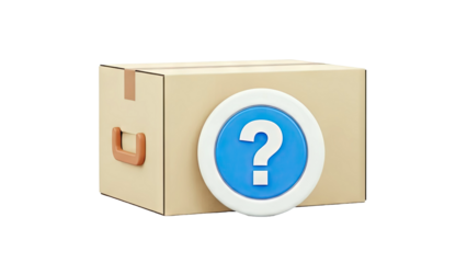 Cardboard Box with Question Mark Icon