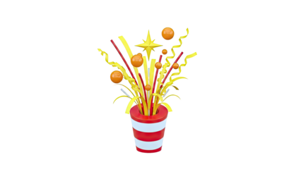 Festive Celebration with Star and Confetti