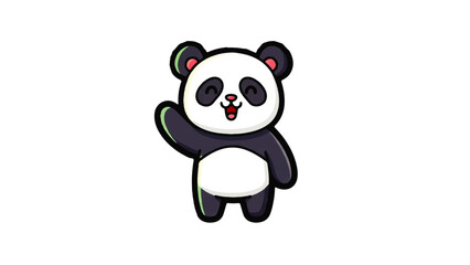 Obraz premium A cute cartoon baby panda character with a funny smile stand as a vector illustration of China's iconic wildlife