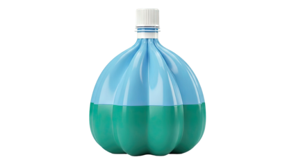 Blue and Green Droplet-Shaped Bottle