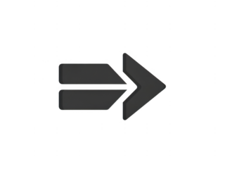 Double arrow symbol indicating direction or navigation isolated on transparent background. Double arrow pointing right