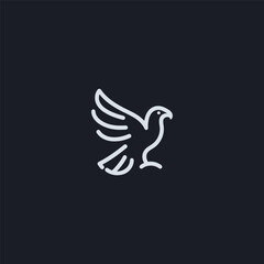 Eagle logo in strong and minimalist simple line art style.