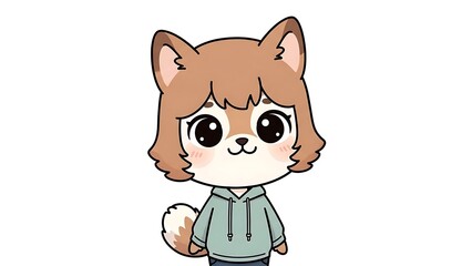 Cute cartoon animal character in casual attire