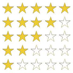 Fototapeta premium Gold star rating symbol representing positive review, client feedback, and high service quality.