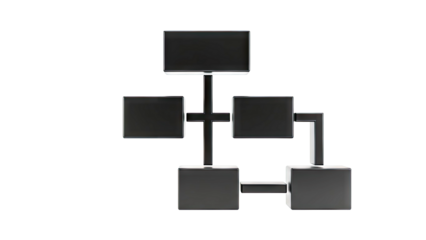 Abstract Black Block Diagram on White Background