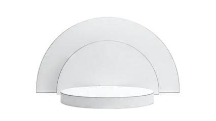 Minimalist White Stage with Arched Backdrops