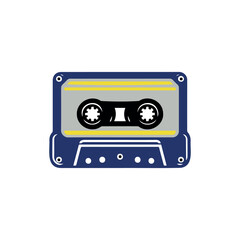 Obraz premium Retro Cassette Tape Logo Vintage Music Audio Icon