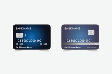 Gradient color payment Debit card, and bank card editable vector art illustration