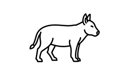 Obraz premium Simple line art illustration of a dingo on a white background