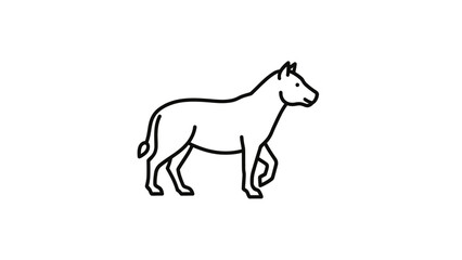 Fototapeta premium Simple Line Art Illustration of a Horse Walking
