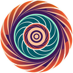 Perfect circular spiral, modern abstract swirl, simple line art