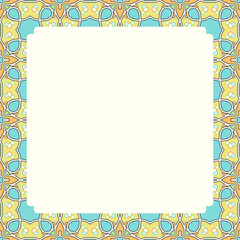 Vibrant Ornate Square Frame with Geometric Pattern
