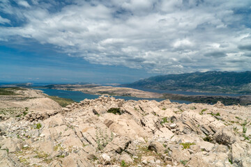 Hiking routes on the Pag Island in Croatia.
