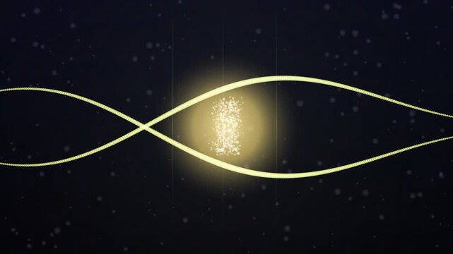 Abstract light trails form an elegant oval shape