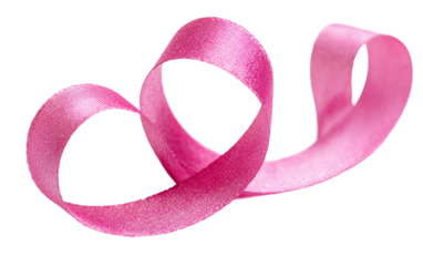 Delicate pink ribbon heart crafted for celebration, valentine, and affectionate visual presentations isolated on transparent background PNG