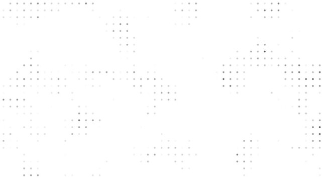 Abstract technology, white background, random black dots on a white background. 4K