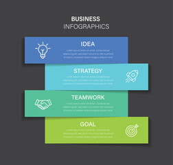 Presentation Business infographic design template with 4 options, steps or processes. 