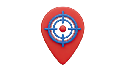 Red location pin with target icon
