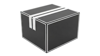 Black gift box with white ribbon
