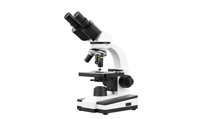 Binocular Microscope on White Background