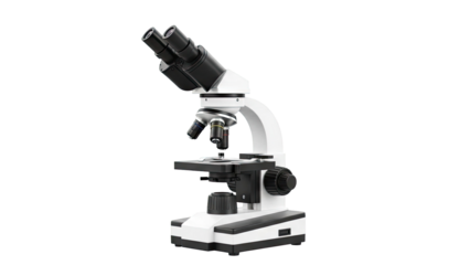 Binocular Microscope on White Background