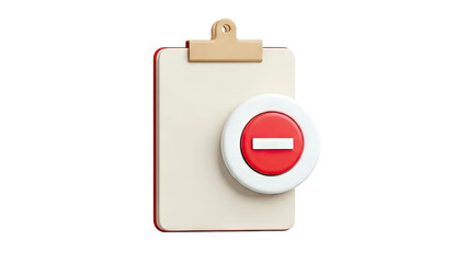 Clipboard with Prohibition Sign Icon