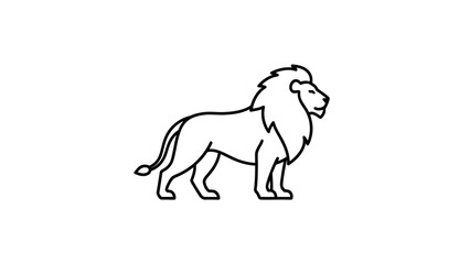 Stylized Lion Silhouette, Majestic Wild Animal Icon, Minimalist Line Art