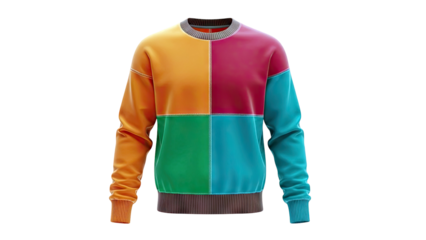 Patchwork Color Block Crewneck Sweatshirt