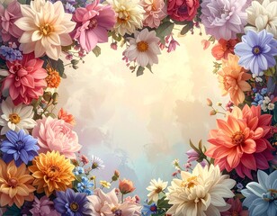 フラワーフレーム背景素材