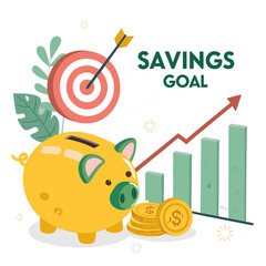 piggy bank and coins