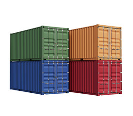 컬러풀 선적 컨테이너 목업 Colorful Shipping Container Mock up