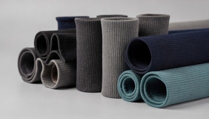 Detailed medium shot showcasing stretchy tubular knit tubes designed for seamless activewear construction with enhanced movement and comfort features.