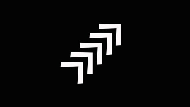 Abstract dynamic progress arrows animation