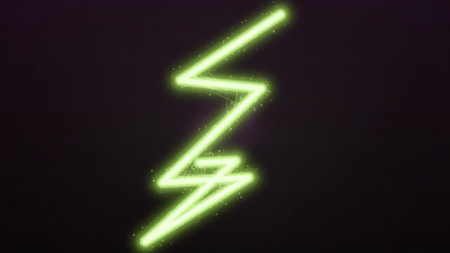 Dynamic neon lightning bolt animation against a dark backdrop